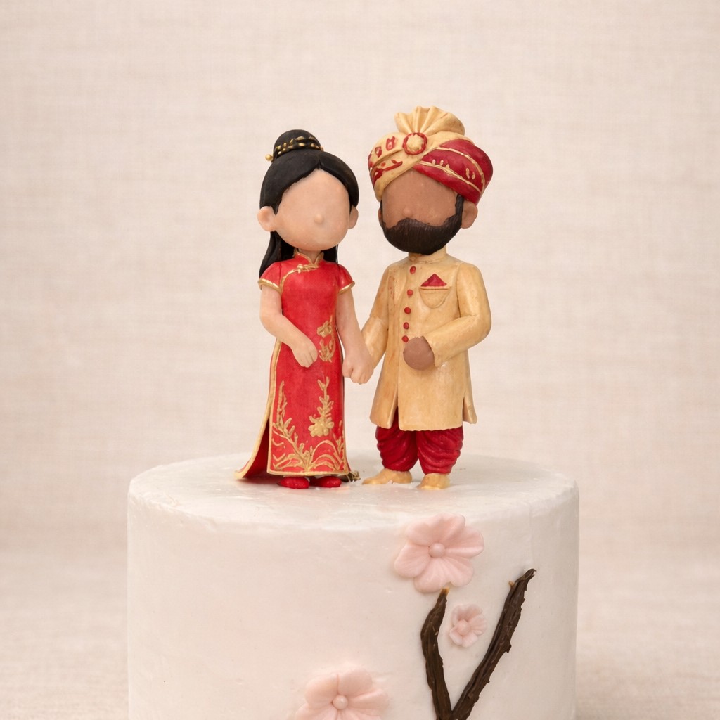 Elegant monogram cake topper