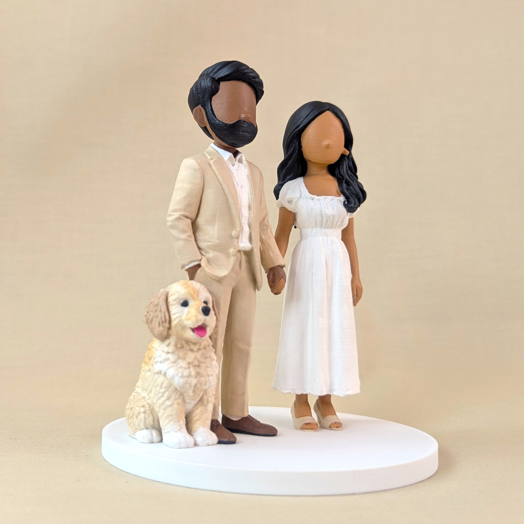Wedding cake figurine of a couple, custom designed keepsake topper